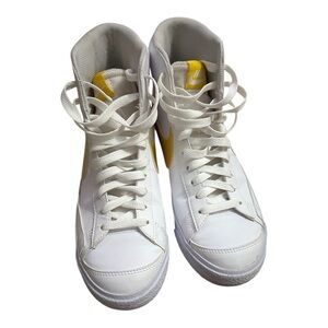 Nike Blazer Mid White Yellow High-Top Sneakers Size 7.5